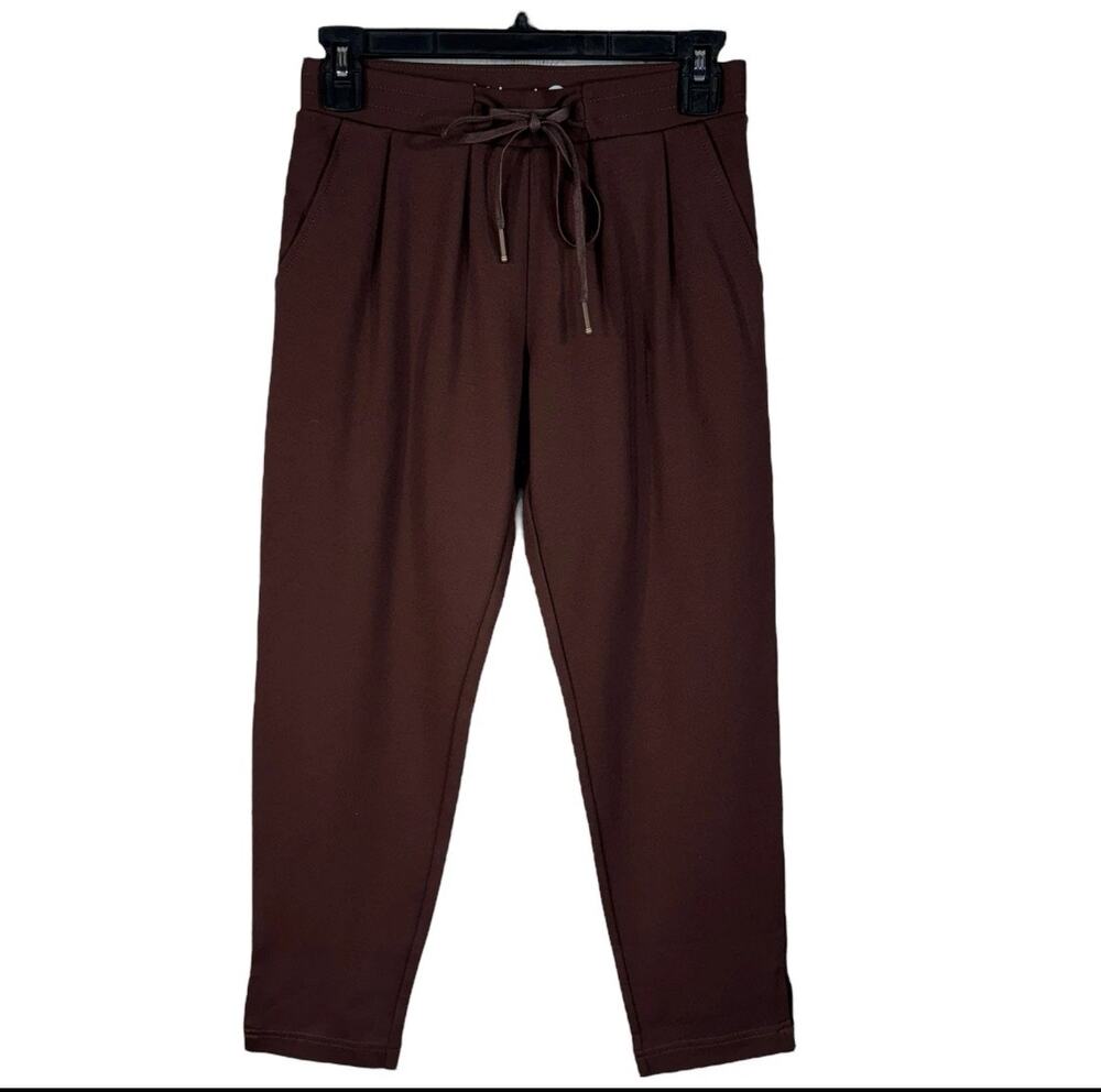 Betabrand Petite X-Small Cropped Soho Jogger Pants Pleated Slit Pockets Pull-On